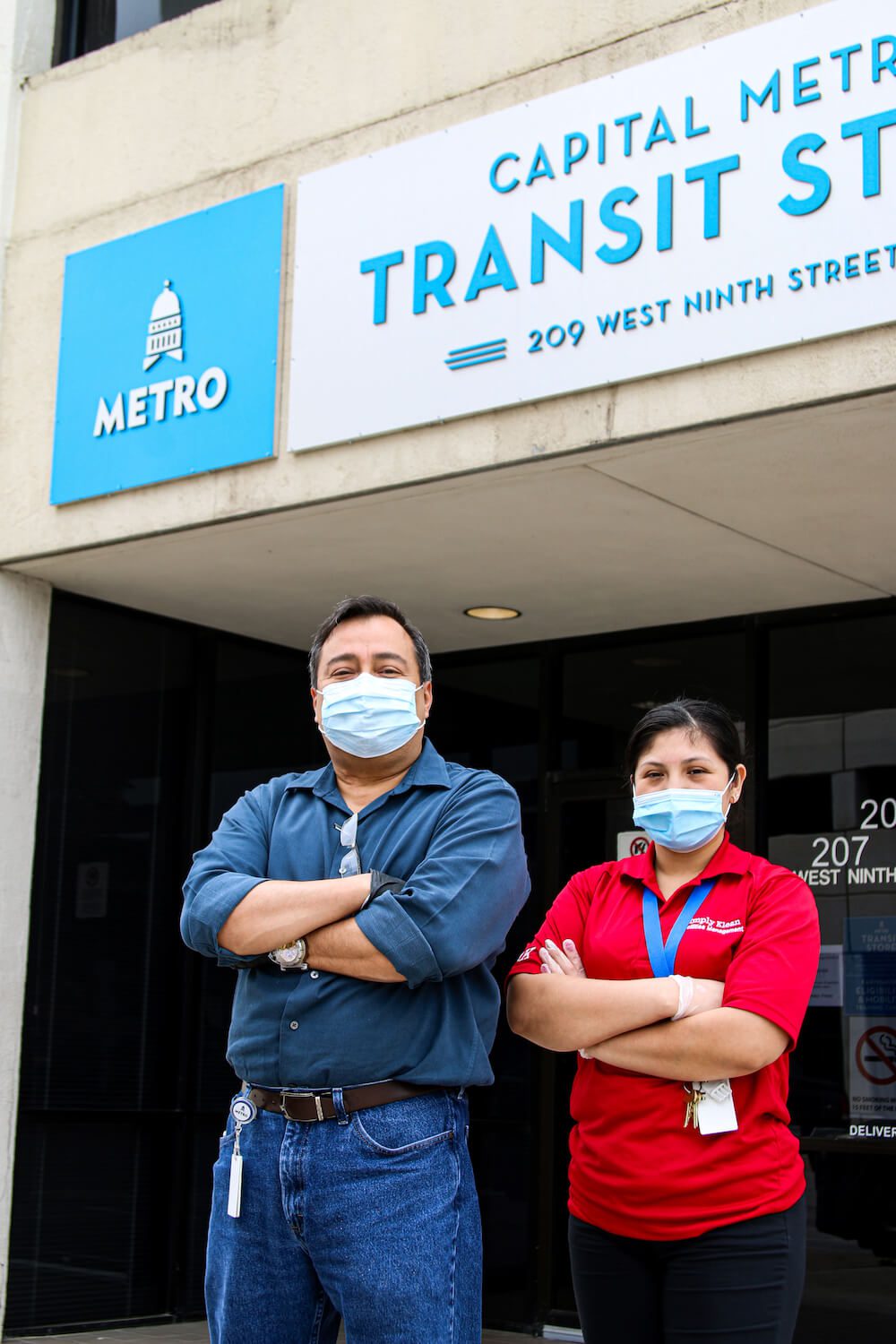 Capital Metro employees at transit center