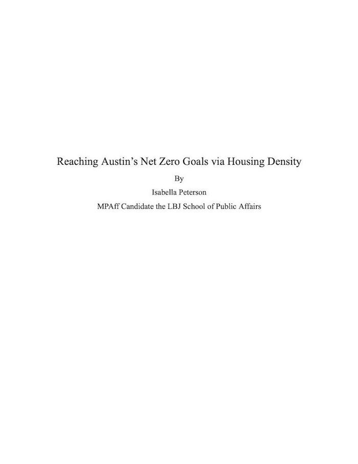 Housing density report cover